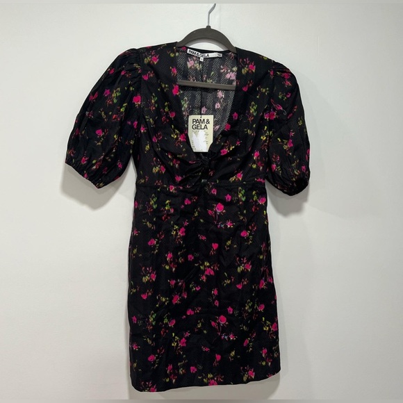 NWT Pam & Gela Neon ditsy floral dress - Picture 4 of 7